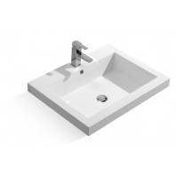 27-inch Stone Resin Solid Surface Topmount Bathroom Sink